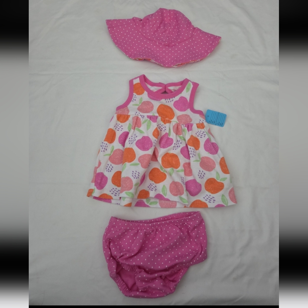 Princess rose infant girl 3-6m pink apple outfit #HM4